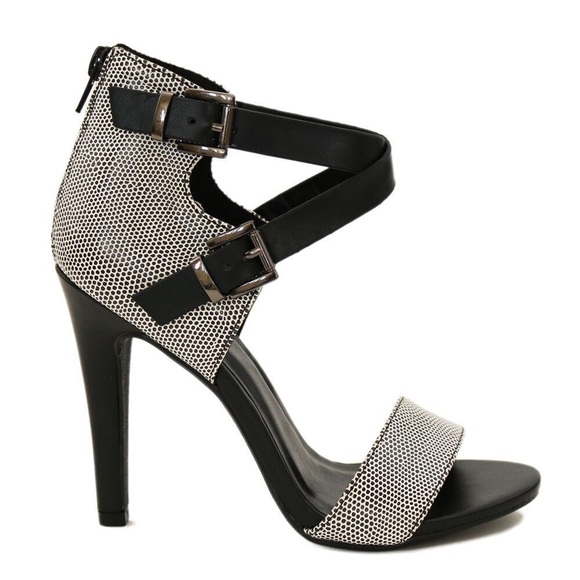 rhoda Black White Reptile sandal - Picture 2 of 8